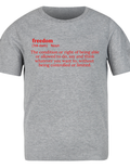 Freedom Grey T-shirt/ Red Print