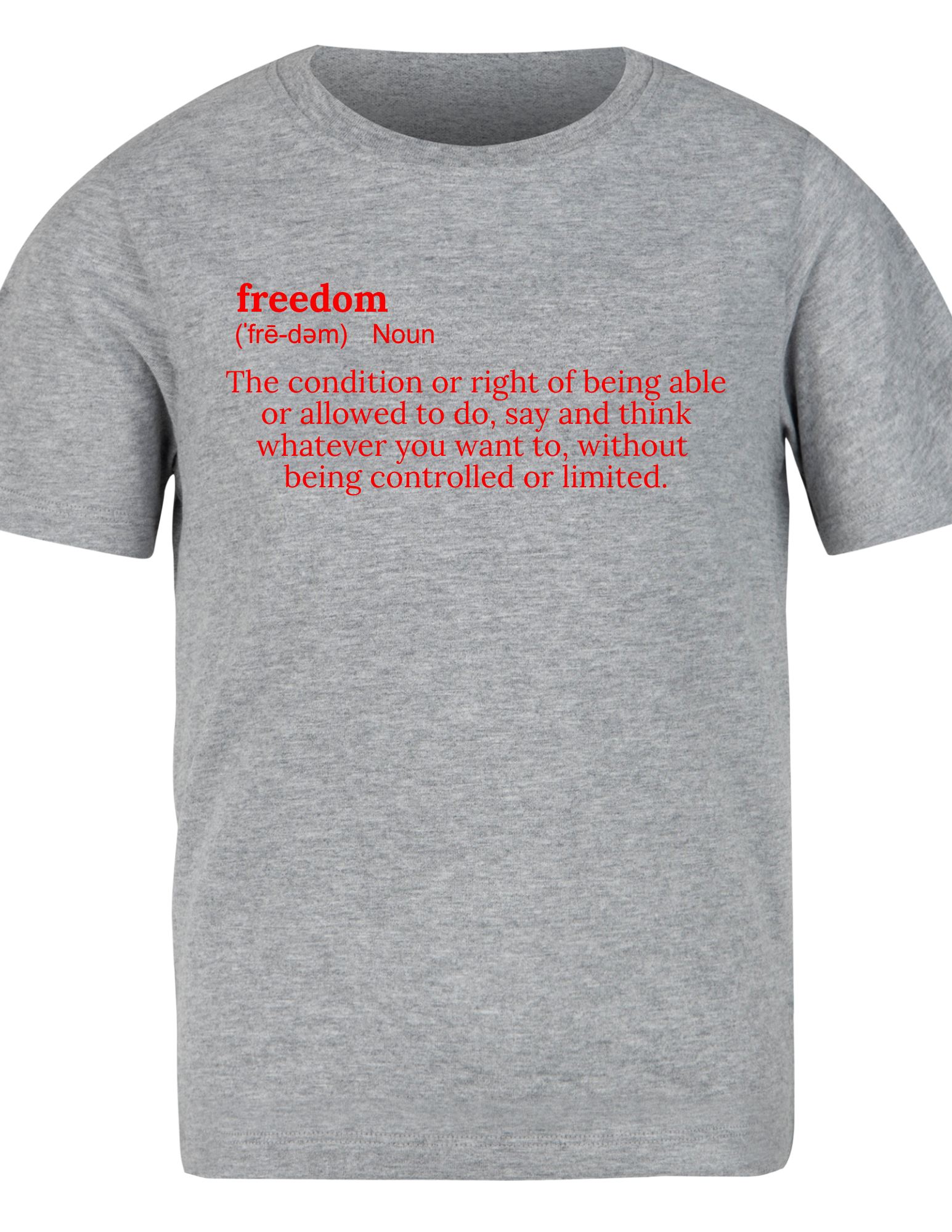 Freedom Grey T-shirt/ Red Print