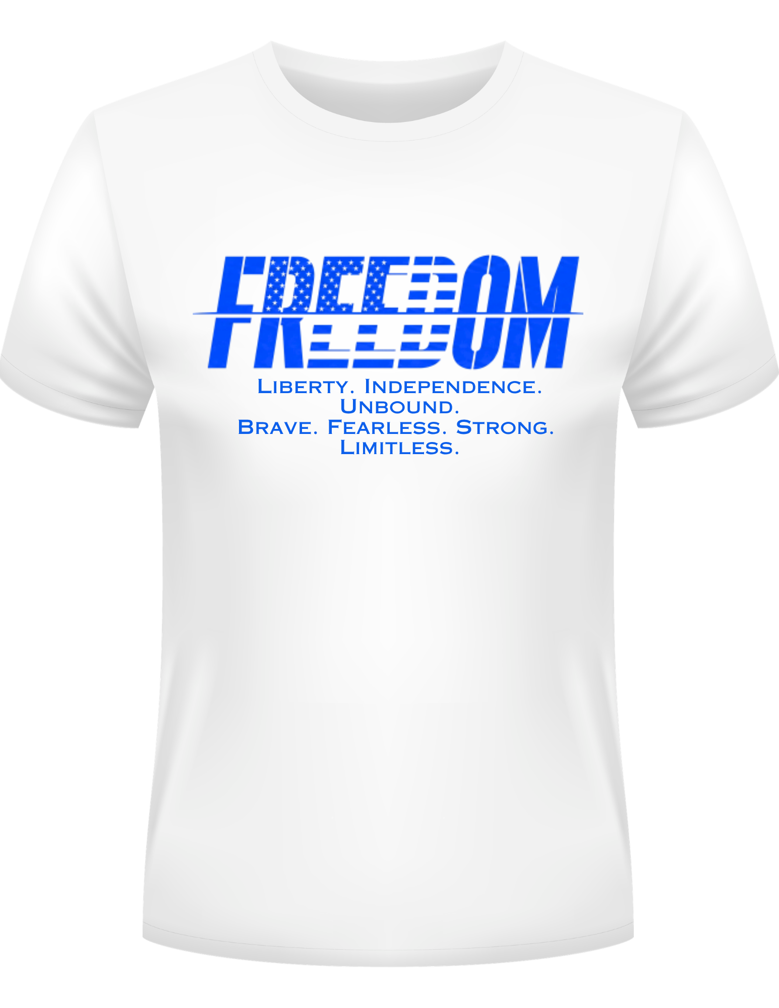 Freedom White T-shirt/Royal Print
