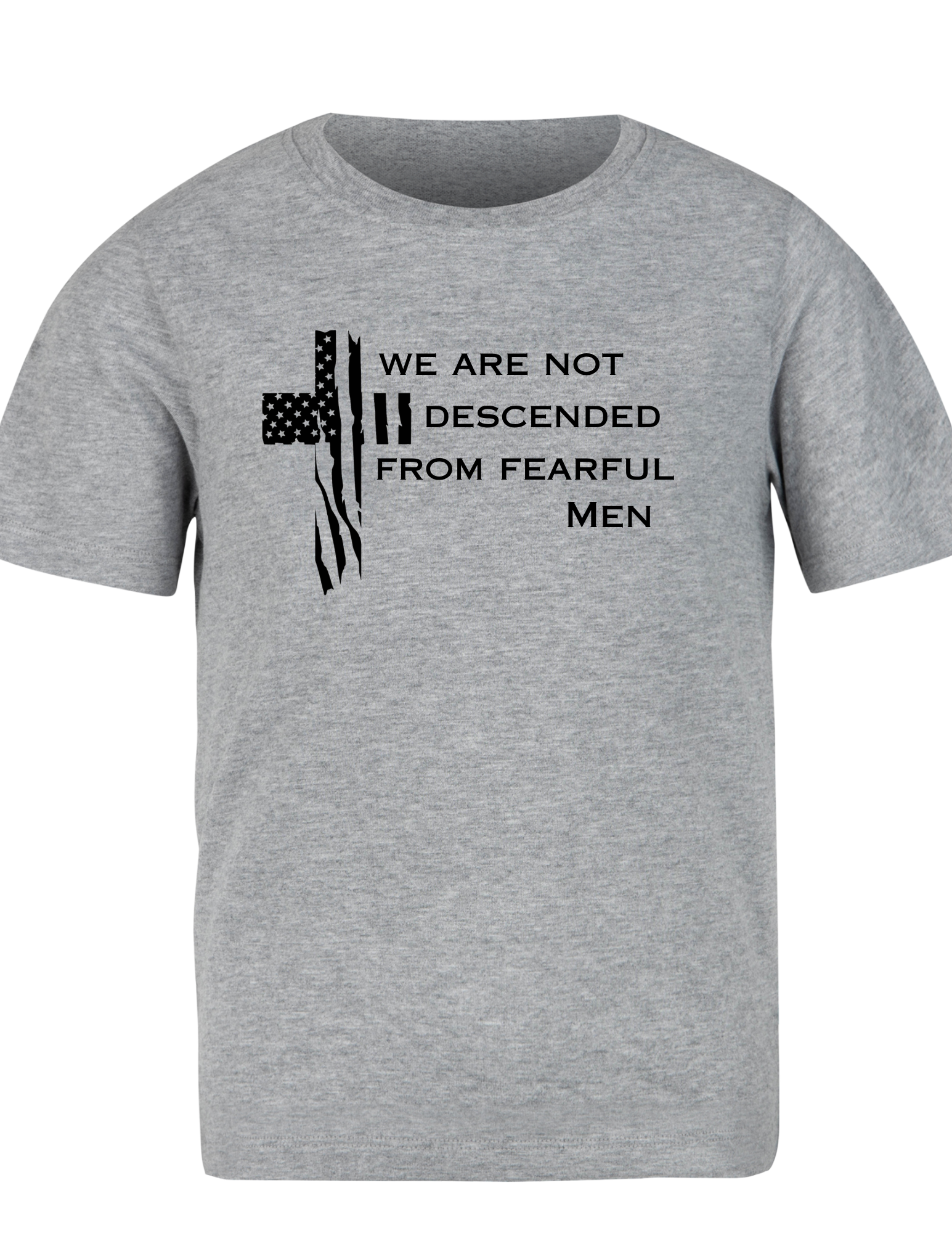 We Are Descended Grey T-shirt/ Black Print